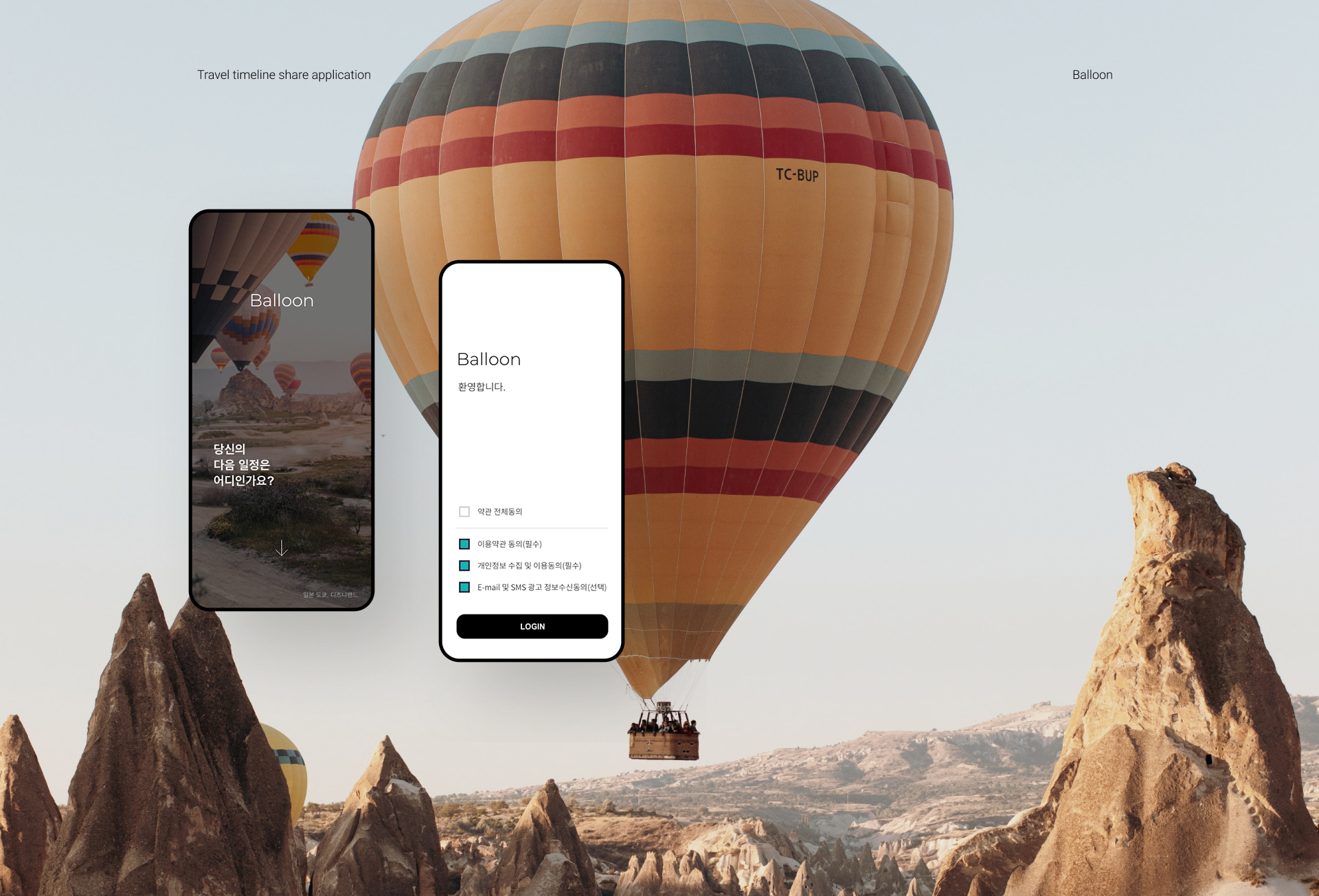 balloon travel diary application uiux design